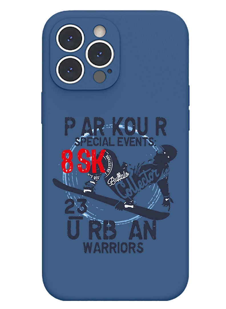 Theodor Protective Slim Fit Case Liquid Silicone Cover with Full Body Protection Anti-Scratch Shockproof Case For iPhone 13 Pro Max Blue  - paw print - Image 1