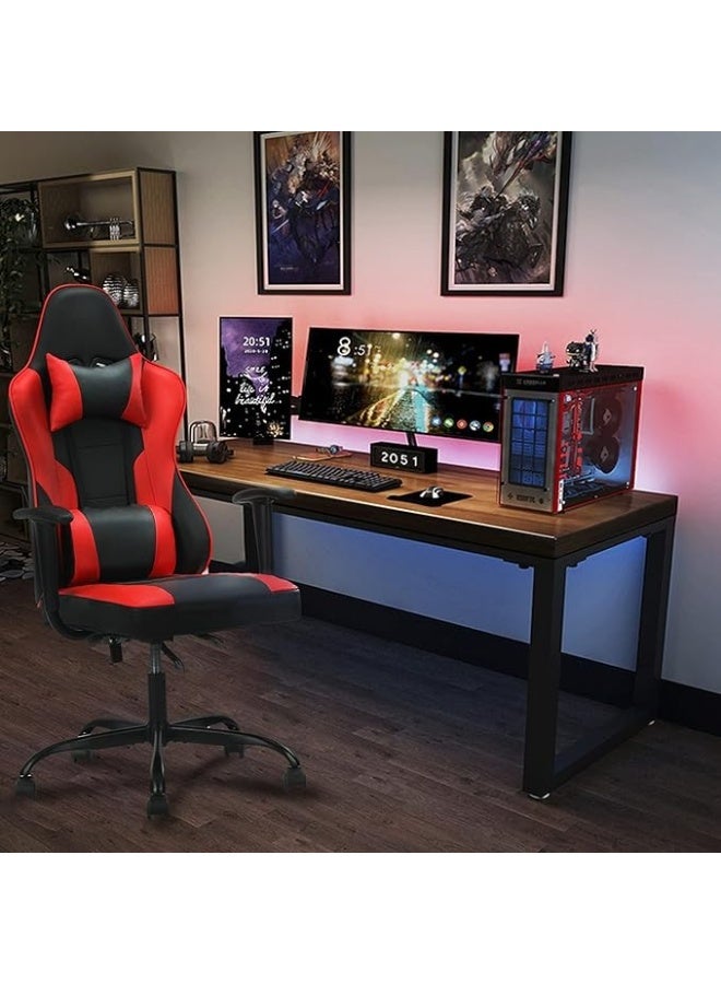 Computer Gaming Chair with Lumbar Cushion and Headrest Adjustable Ergonomic Office Seating for Daily Use - Image 4