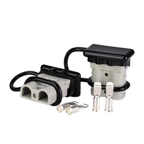LANGIR 50 AMP Anderson Connector Plug Kit 6 Gauge Wire Harness 2 Pack Battery Cable Connector Set for Winch RV Truck Car ATV Boat MotorGray - Image 1