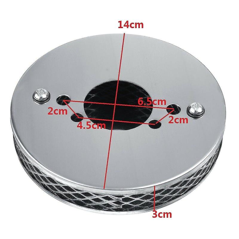 Carburettor Air Filter 14x3Cm Highly Polished Chrome Metal Construction - Enhanced Airflow Superior Dirt Trapping Pancake Filter for Carburettor Upgrade - Image 3