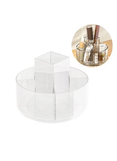 Rotating Makeup Organizer for Vanity, Clear Cosmetic Display Case with Makeup Brush Holder, Lipstick Organizer, Perfume Organizer, Skincare Organizer, and Vanity Desk Storage