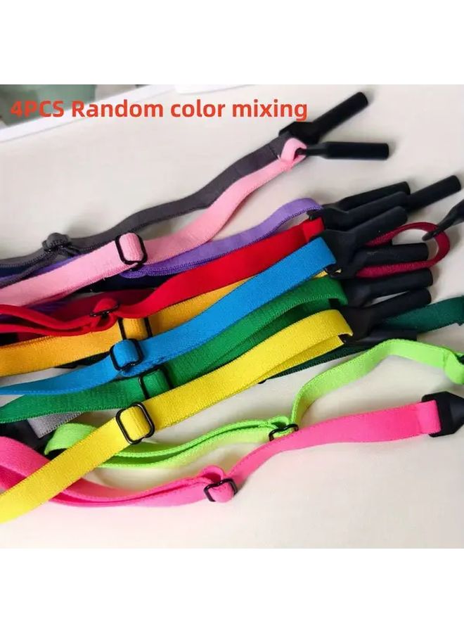 4pcs Random Mixed Color Eyeglass Straps Adjustable Non Slip Holder For Eyewear - Image 1