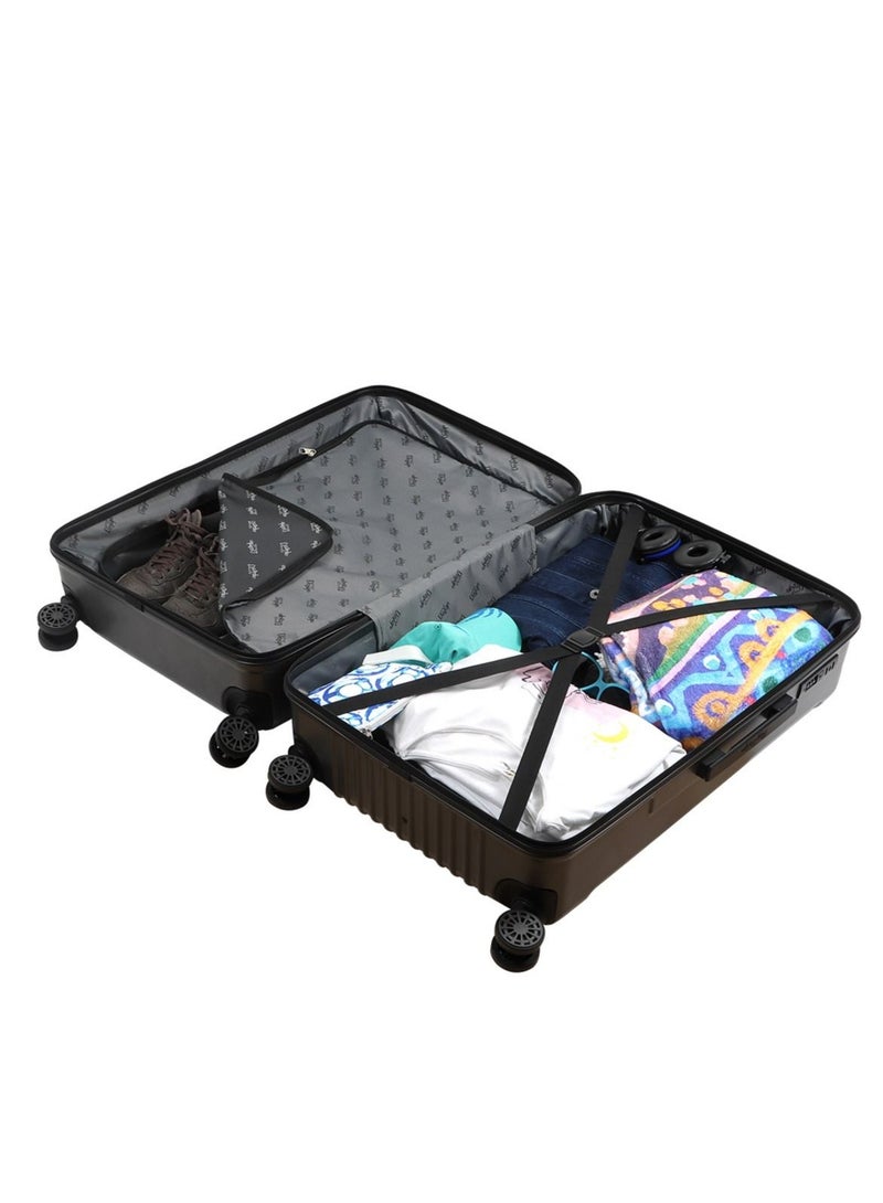 بيج ديزاين حقيبة سفر صغيرة Biggdesign Ocean، رمادية، حقيبة صلبة بعجلات دوّارة، حقائب سفر بعجلات، نظام قفل، خفيفة الوزن، 20 إنش. - Image 4