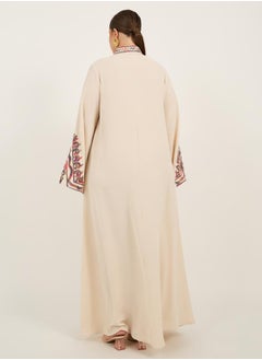 Styli Plus Size Stand Collar Embroidered A-Line Jalabyia  - Image 5