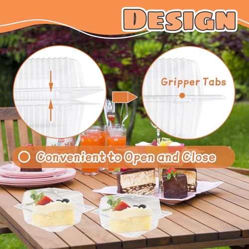 Jizvxe 50 Pcs Clear Plastic Take Out Containers,Clear Plastic Square Hinged Food Container with Lids,Disposable Clamshell Dessert Containers for Salad,Pasta,Hamburger(5.3 x 4.7 x 2.8 in) - Image 4