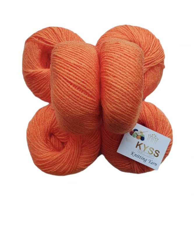 KYSS Baby Soft 100 AcrylicOrange 1 Ball 25 gram10 PC 4 ply Ball Hand Knitting WoolArt Craft Soft Fingering Crochet Hook Yarn Needle Thread Dyed Shade no90 - Image 1
