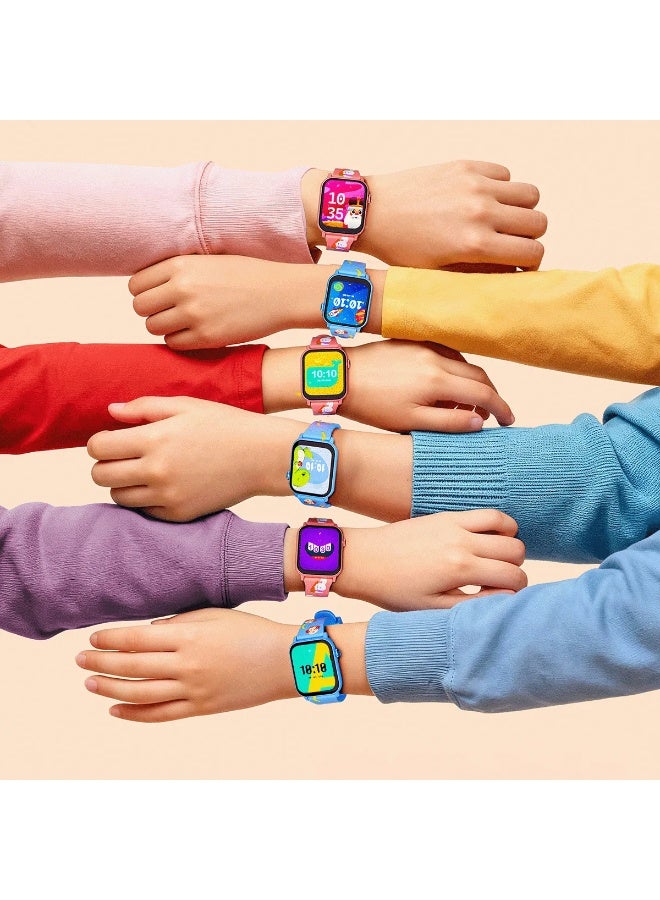 هيتز ساعة HEATZ HW31 الذكية للأطفال (بنين وبنات) - ساعة تعليمية مزودة ببطاقات دراسية مدمجة، وكتب صوتية، و12 لعبة للألغاز والرياضيات، وواجهات متحركة، وحزام متين مطبوع بتقنية الأشعة فوق البنفسجية (UV)، وبطارية سعة 350 مللي أمبير - ساعة ذكية تجمع بين التعليم والمرح - لون وردي. - Image 4