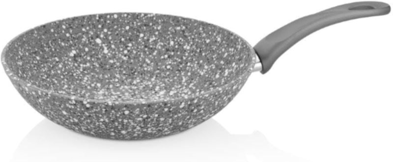 بابيلا - متجر الطبيعة - مقلاة ووك 28 سم - رمادي - موقد غاز - صنع في تركيا