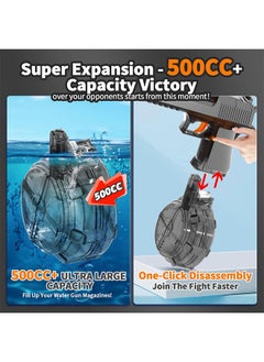 Yoawllty Automatic Manual Dual-mode Electric Water Toy-36 Feet(About 91.4 Meters), Powerful And Powerful Water Toy, Suitable for Summer Swimming Pool Toys, Suitable for Children and Adults(Gray)  - Image 5