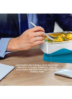 Milton MILTON Steel Pro Rectangular 1000 Stainless Steel Container, 1020 ml, Blue  - Image 3