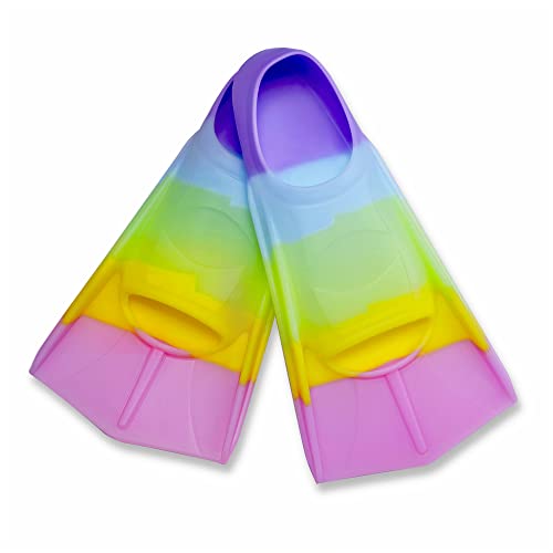 Prsca Kids Swim Fins,Short Youth Fins Swimming Flippers,Swim Training Fins for Lap Swimming,for Children Girls Boys Beginners - Image 1