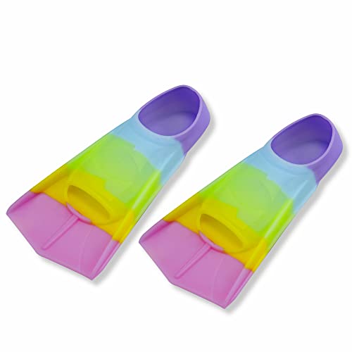 Prsca Kids Swim Fins,Short Youth Fins Swimming Flippers,Swim Training Fins for Lap Swimming,for Children Girls Boys Beginners - Image 3