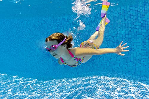 Prsca Kids Swim Fins,Short Youth Fins Swimming Flippers,Swim Training Fins for Lap Swimming,for Children Girls Boys Beginners - Image 5
