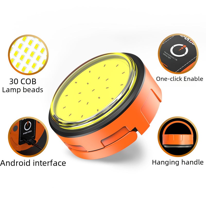 Mini LED Work Light Magnetic Keychain Rechargeable Multifunction Orange - Image 5