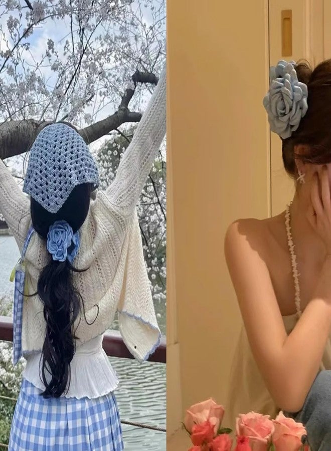 Coldcool Rose Flower Claws Clips for Women， Blooming Rose Claws Clips Non Slip Strong Hold for Thick Hair 2 Colors - Image 5