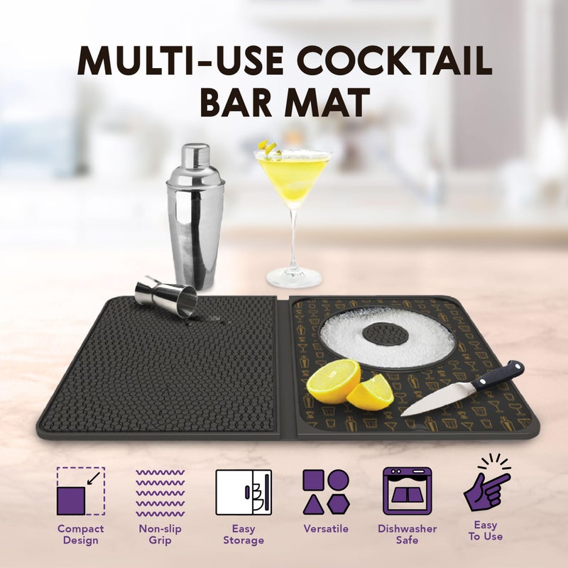 Talisman Designs Multi-Use Cocktail bar Mat, Black - Image 5