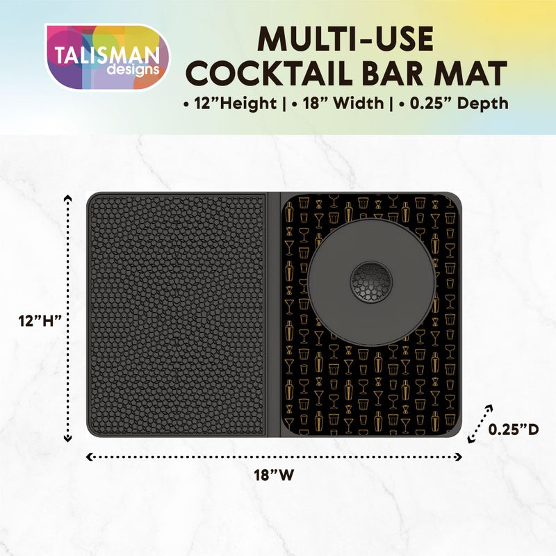 Talisman Designs Multi-Use Cocktail bar Mat, Black - Image 2