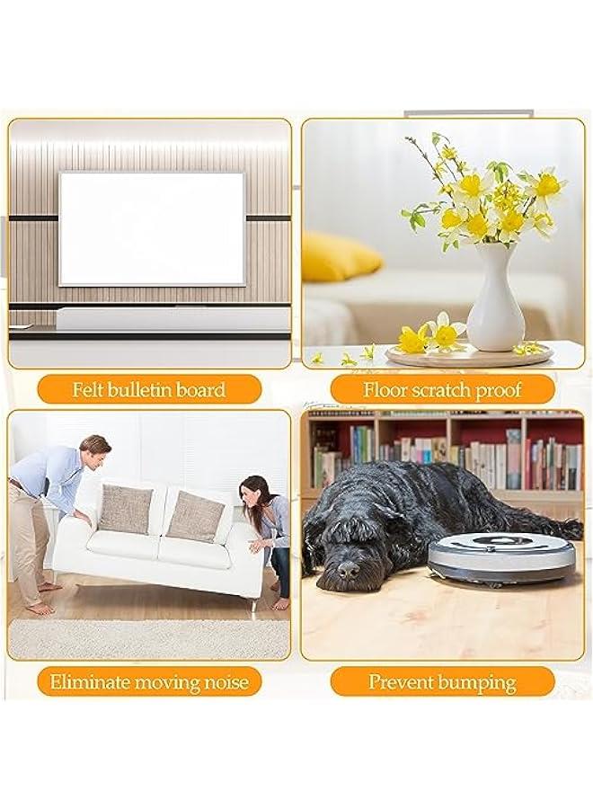 Arabest 4-Pack 120-Inch Self-Adhesive White Felt Furniture Strip Rolls - Heavy Duty Polyester Protecting DIY Adhesive - 0.5-Inch Width  - Image 5