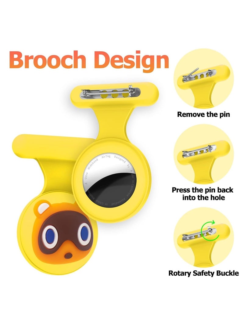 2 Pack Air Tag Holder for Kids Cute Cartoon Kid AirTag Pin Brooch with 4 Replaceable Decorations Airtag Accessories for Kids and Toddler  - Image 5