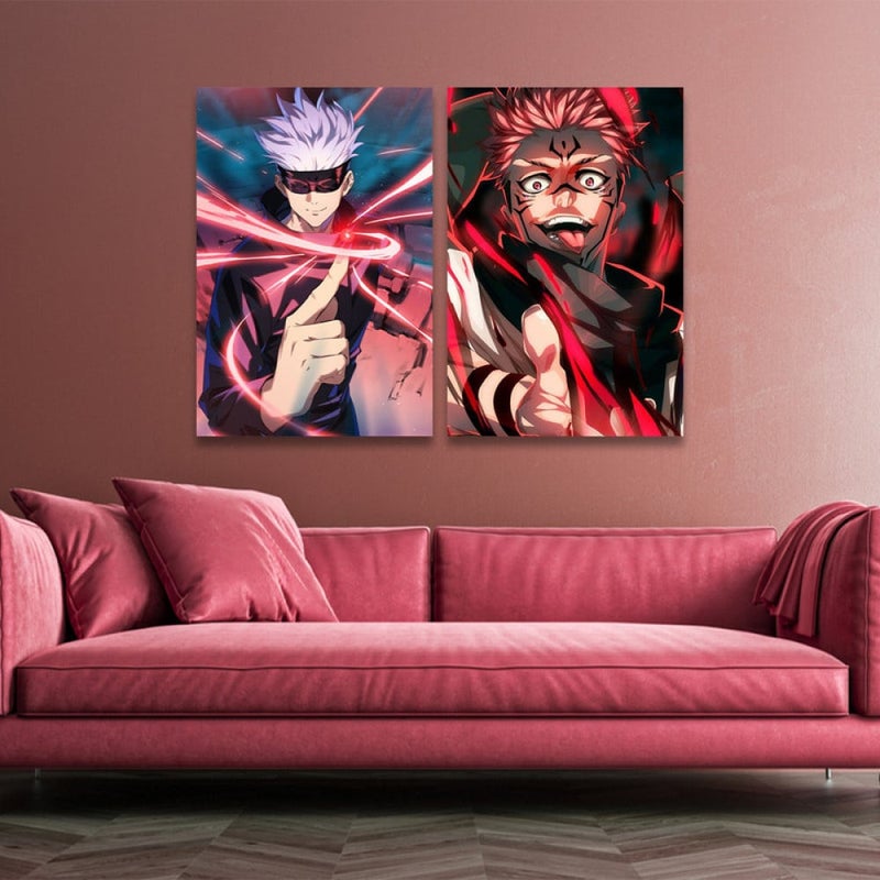 Marktna Double canvas print with an anime design, total size 80x60 cm - Image 1