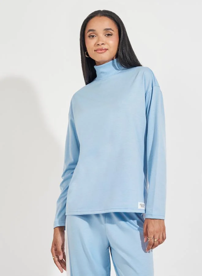 Styli Turtle Neck Knit Top & Side Stripe Joggers Co-Ords