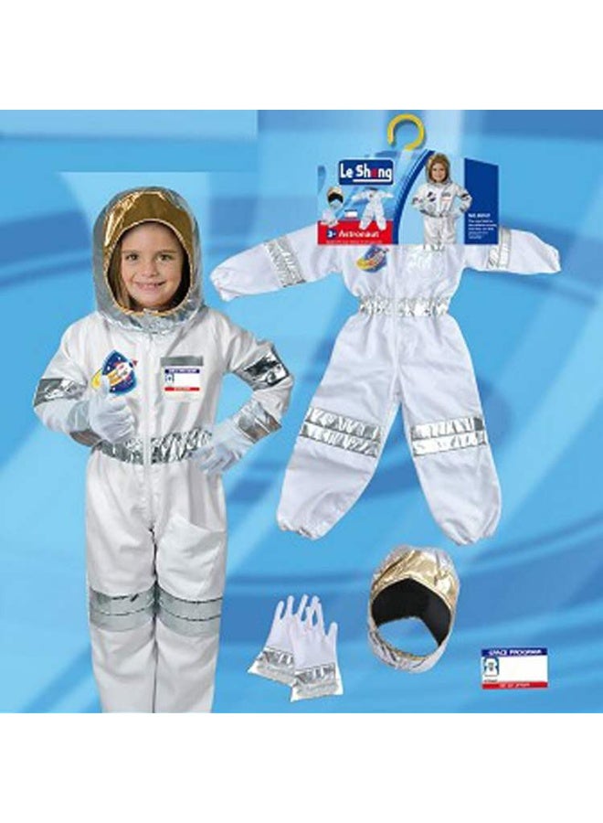 Astronaut Role Play Space Costume Set Jumpsuit, Helmet, Gloves, Ages 3-8Y