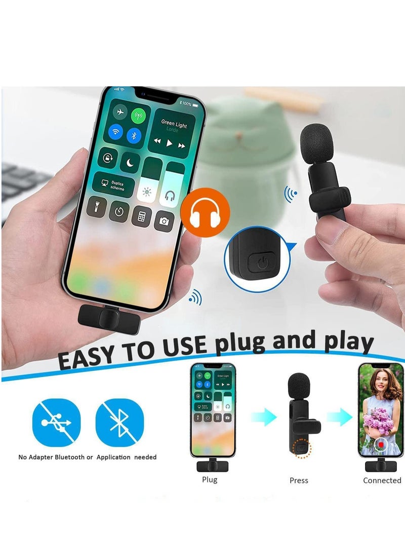Professional Wireless Lavalier Lapel Microphone for iPhone, iPad - Cordless Omnidirectional Condenser Recording Mic for Interview Video Podcast Vlog YouTube - Image 4