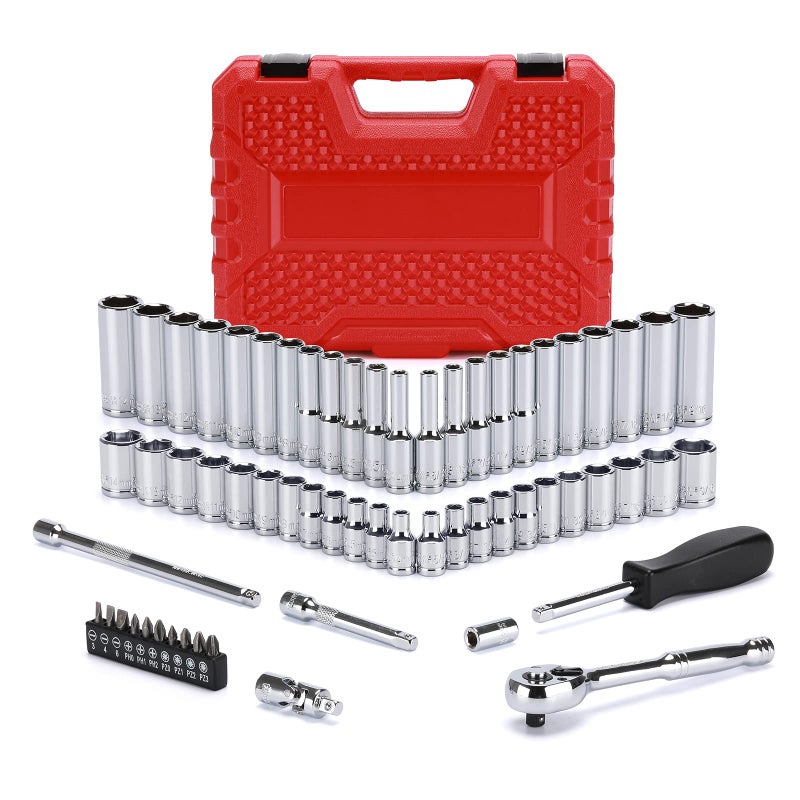 Mayouko 62 Pieces 1/4 Inch Drive Socket Set  Sae/Metric  1/4"" Dr. Socket Set With Ratchet And Adapters  5/32-Inch - 9/16-Inch  4Mm - 14 Mm - Image 2