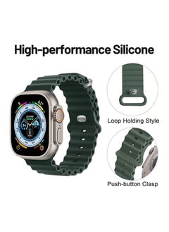Generic Soft Silicone Ocean Band Compatible With Apple Watch Ultra Band 49mm,45mm,44mm,42mm For Men And Women High-Quality Adjustable Bands  - Image 3