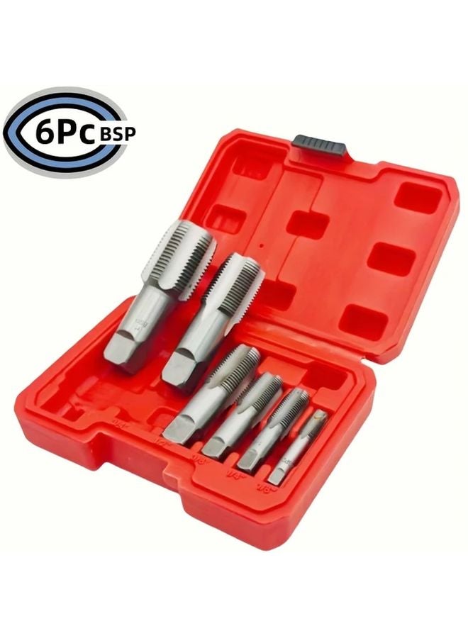 6PC BSP Heavy Duty Pipe Thread Repair Kit NPT BSP Sizing Professional Plumbing Set - Image 1