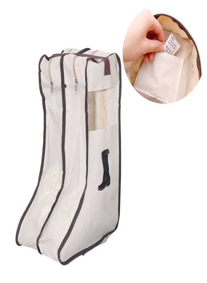 VORCOOL Shoe Cover Dust Cover Waterproof Nonwoven Fabric Storage Bag for Boots Zippered Organizer for Travel Hiking and Camping Fits Most Leather and Cowboy Boots - Size L - Image 5