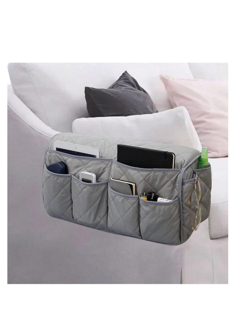 Captaintech Armchair Caddy, Waterproof Sofa Armrest Organizer Non Slip Remote Holder for Recline, Multifunctional Recliner Caddy Couch Chair Armrest Storage, with 14 Pockets Storage for TV Remote, Phone, Magazin - Image 1