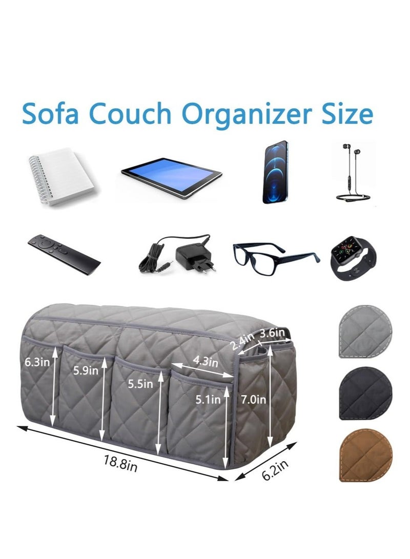Captaintech Armchair Caddy, Waterproof Sofa Armrest Organizer Non Slip Remote Holder for Recline, Multifunctional Recliner Caddy Couch Chair Armrest Storage, with 14 Pockets Storage for TV Remote, Phone, Magazin - Image 3