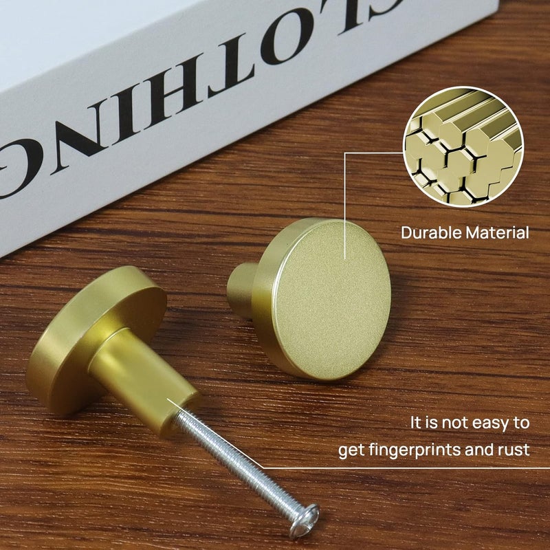 CHEF TIME 10 Packs Glod Cylindrical Shape Cabinet Knobs Pull Hardware Handle,Minor Diameter Knobs for Cabinets and Drawers Pulls,Knob for Dresser Drawers,Bathroom Wardrobe Hardware - Image 3
