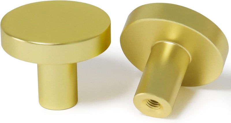 CHEF TIME 10 Packs Glod Cylindrical Shape Cabinet Knobs Pull Hardware Handle,Minor Diameter Knobs for Cabinets and Drawers Pulls,Knob for Dresser Drawers,Bathroom Wardrobe Hardware - Image 1