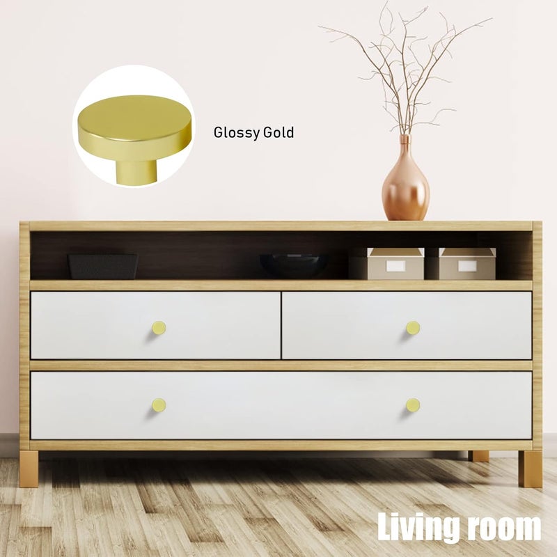 CHEF TIME 10 Packs Glod Cylindrical Shape Cabinet Knobs Pull Hardware Handle,Minor Diameter Knobs for Cabinets and Drawers Pulls,Knob for Dresser Drawers,Bathroom Wardrobe Hardware - Image 4