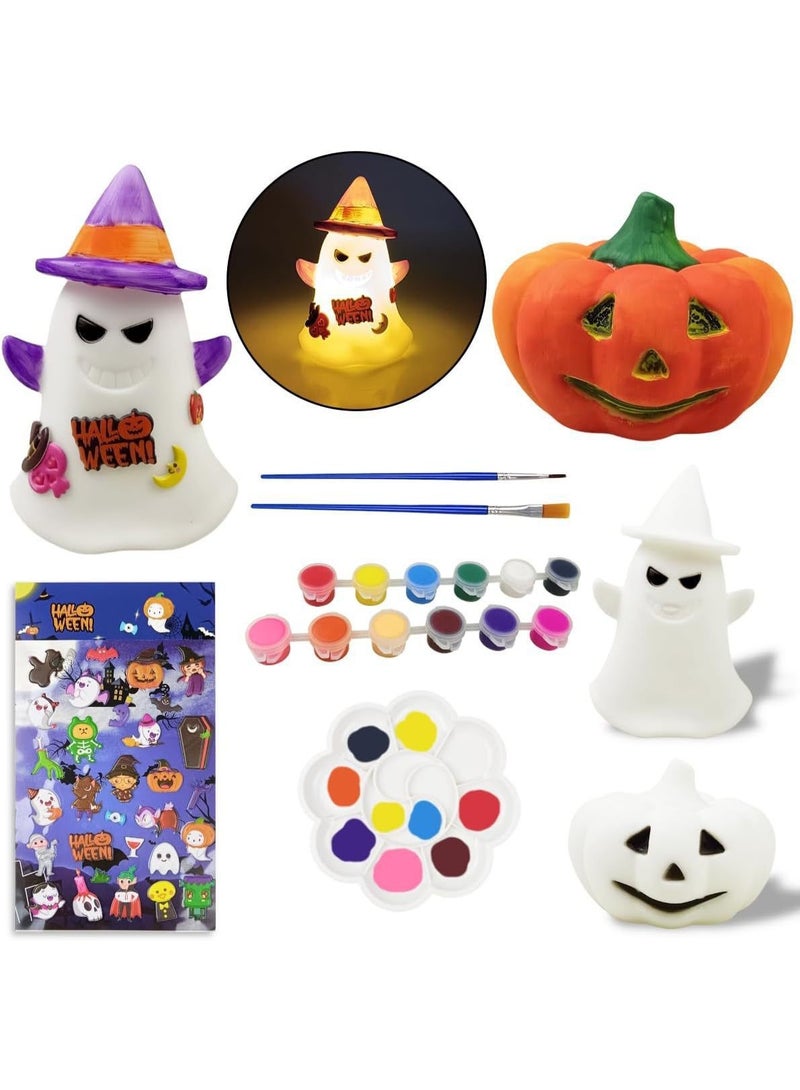 Home Smart Halloween Pumpkin Painting Set for Girls and Boys | Set Includes Pumpkin, Ghost, Color Paints Brushes and Pellet Ideal Gift for Children on Halloween - Image 1