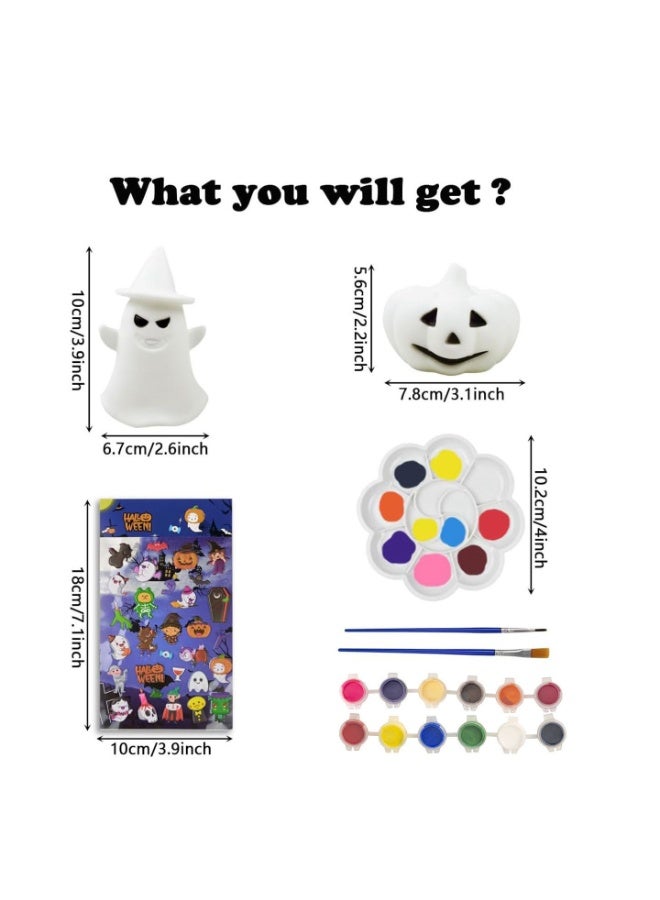 Home Smart Halloween Pumpkin Painting Set for Girls and Boys | Set Includes Pumpkin, Ghost, Color Paints Brushes and Pellet Ideal Gift for Children on Halloween - Image 2