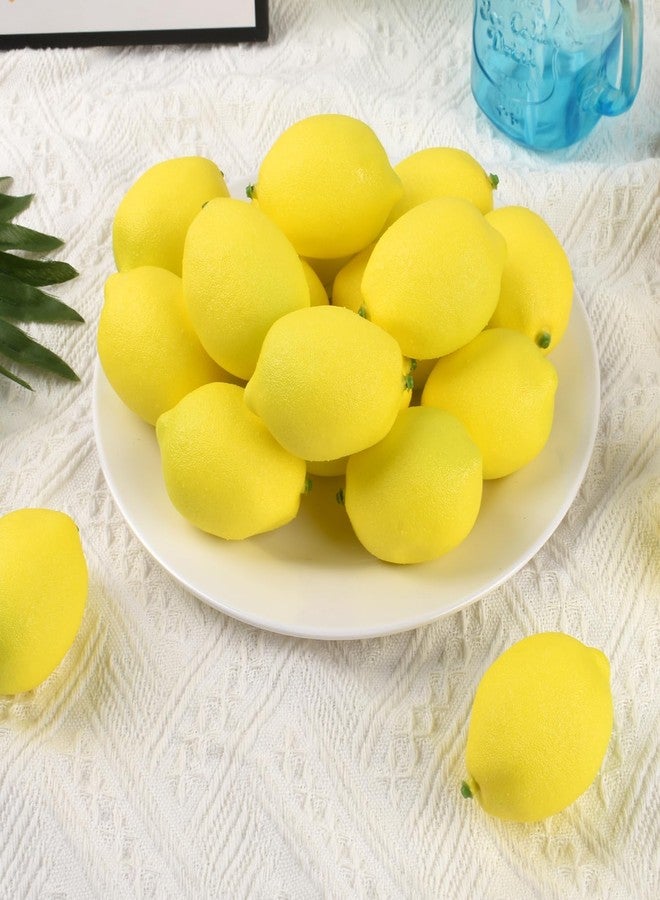 Luckforest Fake Lemons, 20 Pcs Yellow Simulation Lemons Lifelike Fake Fruits for Home Kitchen Fruit Model Cabinet Decor Photography Props - Image 5
