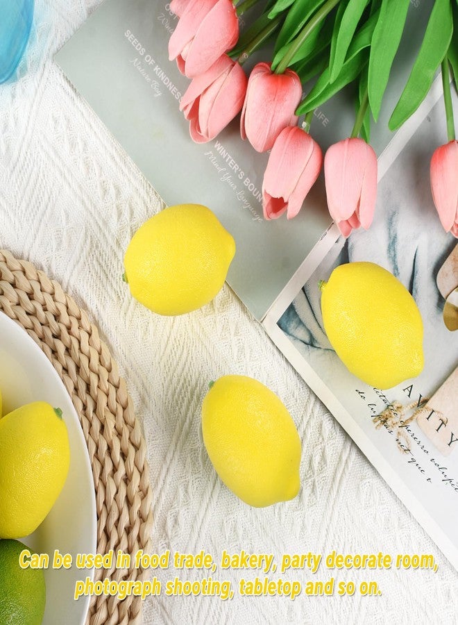 Luckforest Fake Lemons, 20 Pcs Yellow Simulation Lemons Lifelike Fake Fruits for Home Kitchen Fruit Model Cabinet Decor Photography Props - Image 3