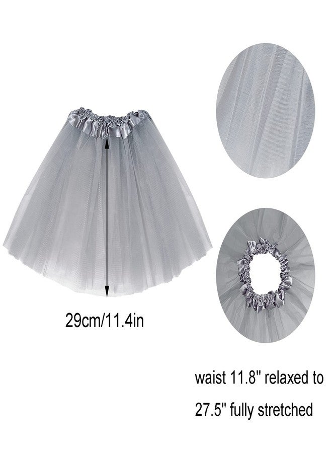 Jmkcoz Gray Mouse Costume Tutu Set, Mouse Ear Headband Bowtie Tail Tutu for Halloween Cosplay Party Dress Up Accessories - Image 3