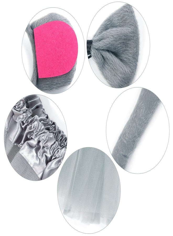 Jmkcoz Gray Mouse Costume Tutu Set, Mouse Ear Headband Bowtie Tail Tutu for Halloween Cosplay Party Dress Up Accessories - Image 5