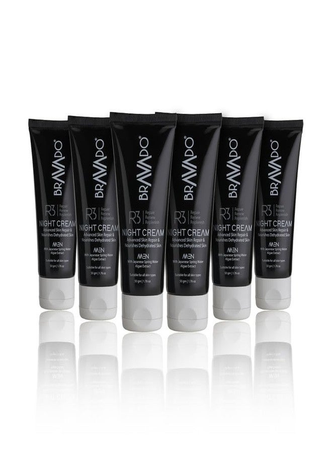 برافادو كريم برافادو آر 3 الليلي للرجال 50 غرام (عبوة من 6) | كريم ليلي لإصلاح وتجديد البشرة | يقلل التجاعيد، ويفتح لون البشرة، ويغذيها بعمق | عناية ليلية بالبشرة للرجال - Image 1