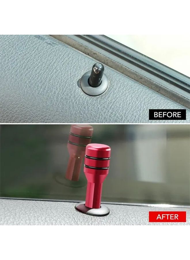 Blue Alloy Car Door Lock Knob Lift Button Locking Pins Screw Knob Pin Interior Tool Decor - Image 3