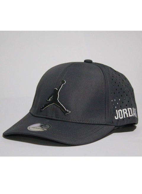 Jordan Jumpman Logo Perforated Snapback Hat - Dark Grey