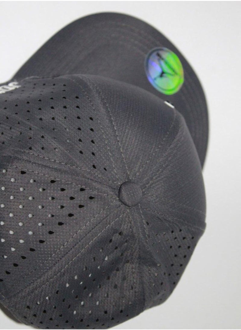 Jordan Air Jordan Jumpman Logo Perforated Snapback Hat - Dark Grey  - Image 4