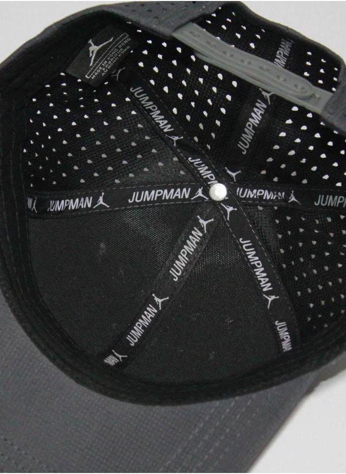 Jordan Jumpman Logo Perforated Snapback Hat - Dark Grey