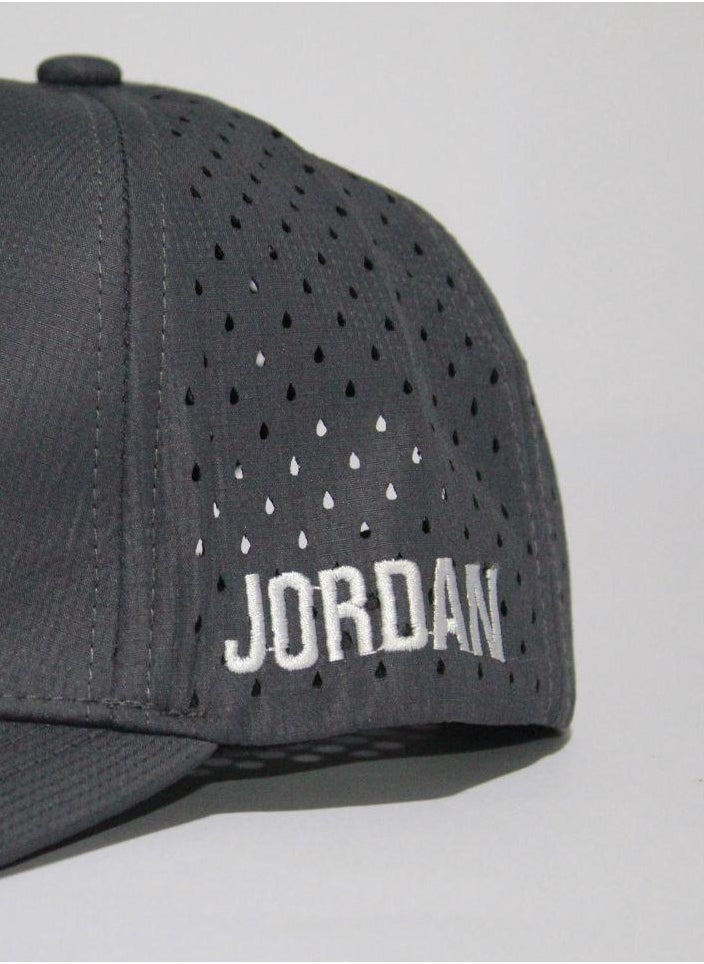 Jordan Air Jordan Jumpman Logo Perforated Snapback Hat - Dark Grey  - Image 3