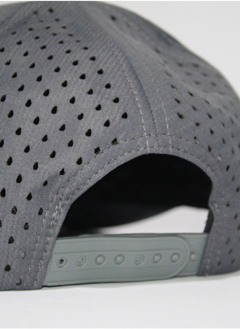 Jordan Air Jordan Jumpman Logo Perforated Snapback Hat - Dark Grey  - Image 5