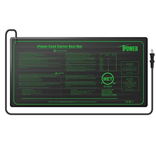 iPower 10" x 20" Warm Hydroponic Seedling Heat Mat and Digital Thermostat Control Combo Set for Seed Germination, Black - Image 2